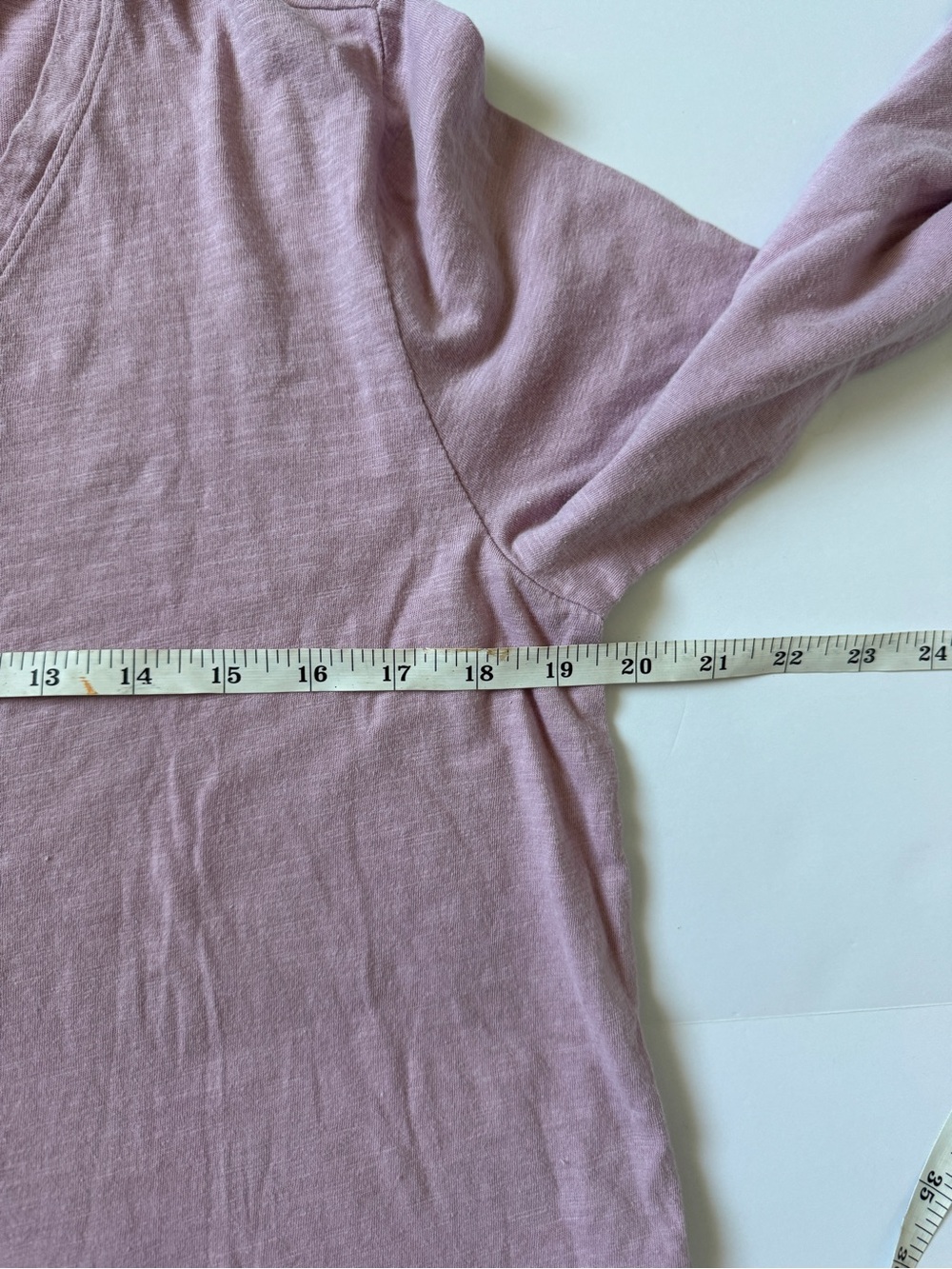 Eileen Fisher Mauve Organic Cotton Slub V-Neck Long-Sleeve Top Size Small NWOT - Picture 4 of 6